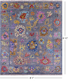 Grey Turkish Oushak Hand Knotted Wool Rug - 8' 1" X 9' 11" - Golden Nile
