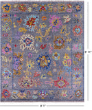 Grey Turkish Oushak Hand Knotted Wool Rug - 8' 1" X 9' 11" - Golden Nile