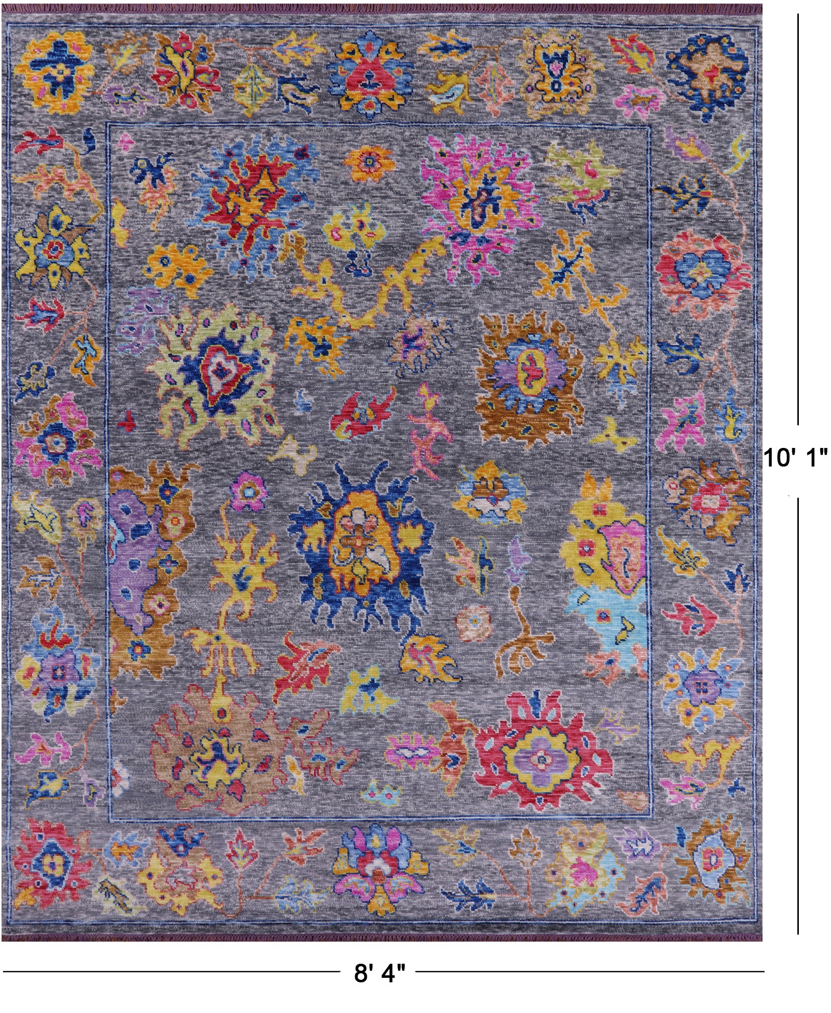 Grey Turkish Oushak Hand Knotted Wool Rug - 8' 4" X 10' 1" - Golden Nile
