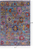 Grey Turkish Oushak Hand Knotted Wool Rug - 6' 2" X 9' 0" - Golden Nile