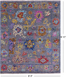 Grey Turkish Oushak Hand Knotted Wool Rug - 8' 3" X 9' 11" - Golden Nile