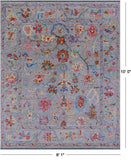 Grey Turkish Oushak Handmade Wool Rug - 8' 1" X 10' 0" - Golden Nile