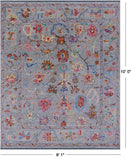 Grey Turkish Oushak Handmade Wool Rug - 8' 1" X 10' 0" - Golden Nile