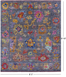 Grey Turkish Oushak Hand Knotted Wool Rug - 8' 5" X 9' 10" - Golden Nile