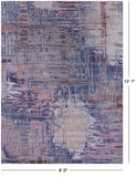 Abstract Contemporary Hand Knotted Wool & Silk Rug - 9' 0" X 12' 1" - Golden Nile