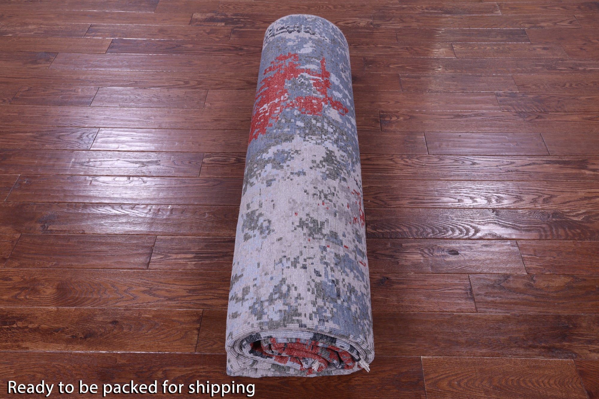 SUPER SALE Abstract Contemporary Hand Knotted Wool & Silk Rug - 8' 11" X 12' 1"