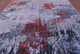 SUPER SALE Abstract Contemporary Hand Knotted Wool & Silk Rug - 8' 11" X 12' 1"