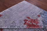 SUPER SALE Abstract Contemporary Hand Knotted Wool & Silk Rug - 8' 11" X 12' 1"