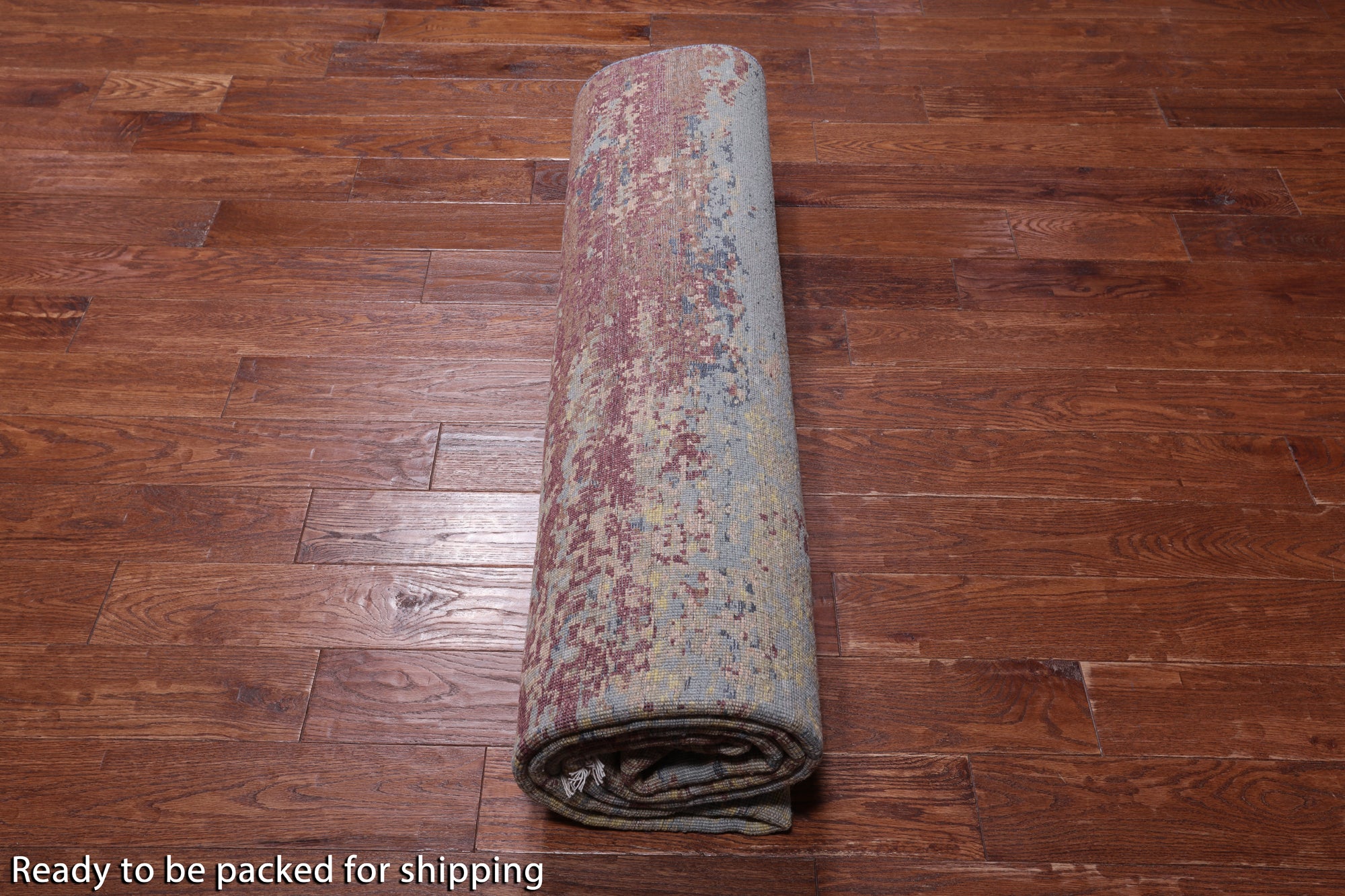 SUPER SALE Abstract Contemporary Hand Knotted Wool & Silk Rug - 7' 11" X 10' 0"