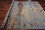 SUPER SALE Abstract Contemporary Hand Knotted Wool & Silk Rug - 7' 11" X 10' 0"