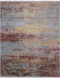 SUPER SALE Abstract Contemporary Hand Knotted Wool & Silk Rug - 7' 11" X 10' 0"