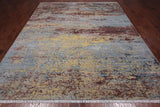 SUPER SALE Abstract Contemporary Hand Knotted Wool & Silk Rug - 7' 11" X 10' 0"