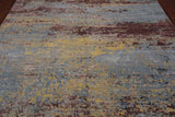 SUPER SALE Abstract Contemporary Hand Knotted Wool & Silk Rug - 7' 11" X 10' 0"