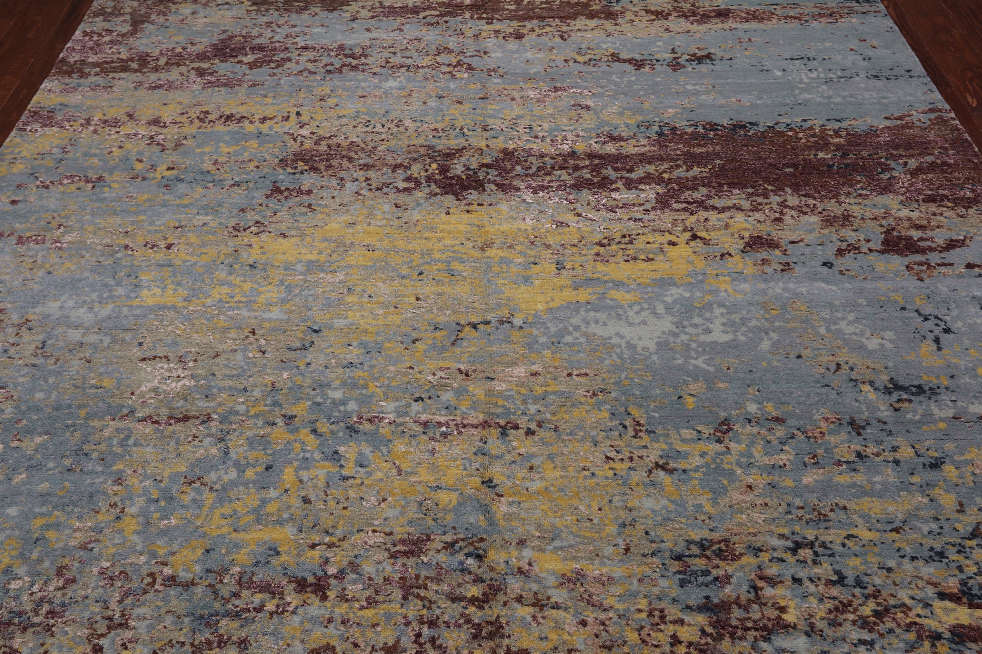 SUPER SALE Abstract Contemporary Hand Knotted Wool & Silk Rug - 7' 11" X 10' 0"