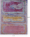 Abstract Contemporary Handmade Wool & Silk Rug - 7' 11" X 10' 1" - Golden Nile