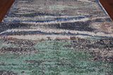 Abstract Contemporary Hand Knotted Wool & Silk Rug - 7' 11" X 10' 1"
