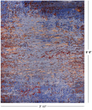 Abstract Contemporary Hand Knotted Wool & Silk Rug - 7' 11" X 9' 9" - Golden Nile