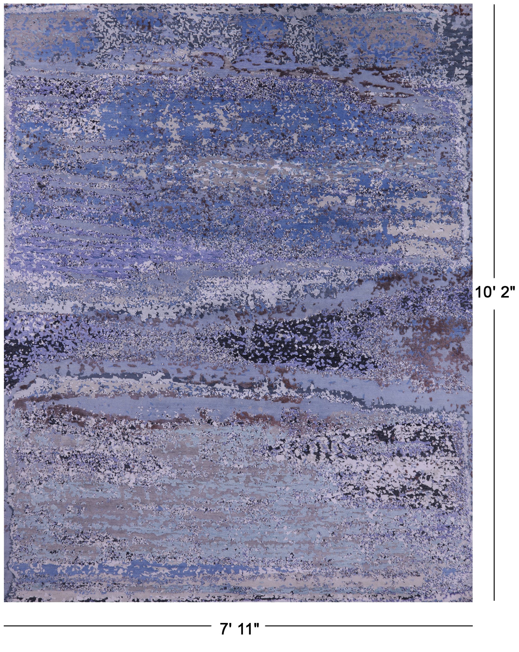 Abstract Contemporary Hand Knotted Wool & Silk Rug - 7' 11" X 10' 2" - Golden Nile