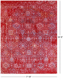 Red Contemporary Hand Knotted Wool & Silk Rug - 7' 10" X 10' 5" - Golden Nile