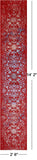 Red Modern Hand Knotted Wool & Silk Runner Rug - 2' 6" X 14' 2" - Golden Nile