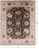Brown Turkish Oushak Hand Knotted Wool Area Rug - 7' 11" X 10' 0" - Golden Nile