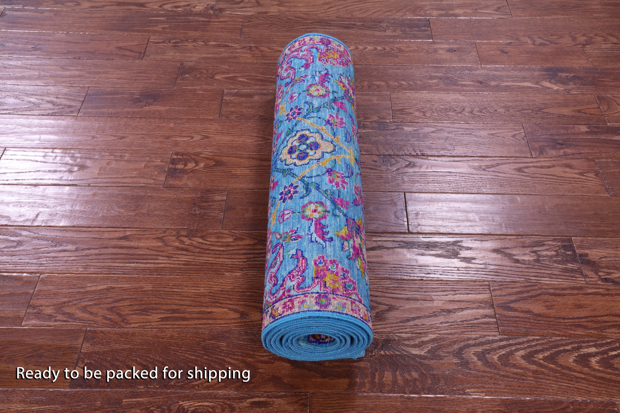 Blue Persian Tabriz Hand Knotted Wool & Silk Runner Rug - 2' 8" X 10' 2" - Golden Nile