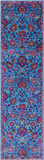 Blue Persian Tabriz Hand Knotted Wool & Silk Runner Rug - 2' 8" X 10' 2" - Golden Nile