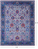 Grey Persian Hand Knotted Wool & Silk Rug - 9' 0" X 12' 2" - Golden Nile