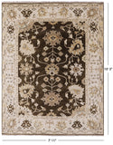 Brown Turkish Oushak Handmade Wool Area Rug - 7' 11" X 10' 3" - Golden Nile