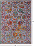 Grey Persian Hand Knotted Wool & Silk Rug - 6' 3" X 9' 1" - Golden Nile