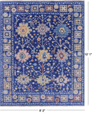 Blue Turkish Oushak Handmade Wool Rug - 8' 2" X 10' 1" - Golden Nile