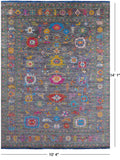 Grey Turkish Oushak Hand Knotted Wool Rug - 10' 4" X 14' 1" - Golden Nile
