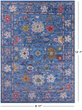 Blue Turkish Oushak Hand Knotted Wool Rug - 8' 11" X 12' 1" - Golden Nile