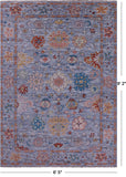 Blue Turkish Oushak Handmade Wool Rug - 6' 5" X 9' 2" - Golden Nile