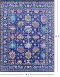 Blue Turkish Oushak Hand Knotted Wool Rug - 9' 2" X 12' 1" - Golden Nile
