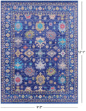 Blue Turkish Oushak Hand Knotted Wool Rug - 9' 2" X 12' 1" - Golden Nile