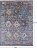Grey Turkish Oushak Hand Knotted Wool Rug - 10' 1" X 13' 10" - Golden Nile