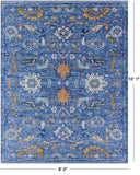 Blue Turkish Oushak Handmade Wool Rug - 8' 0" X 10' 1" - Golden Nile