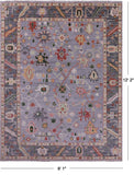 Grey Turkish Oushak Hand Knotted Wool Rug - 9' 1" X 12' 2" - Golden Nile