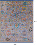 Grey Turkish Oushak Hand Knotted Wool Rug - 9' 1" X 12' 2" - Golden Nile