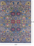 Grey Turkish Oushak Hand Knotted Wool Rug - 10' 4" X 14' 3" - Golden Nile