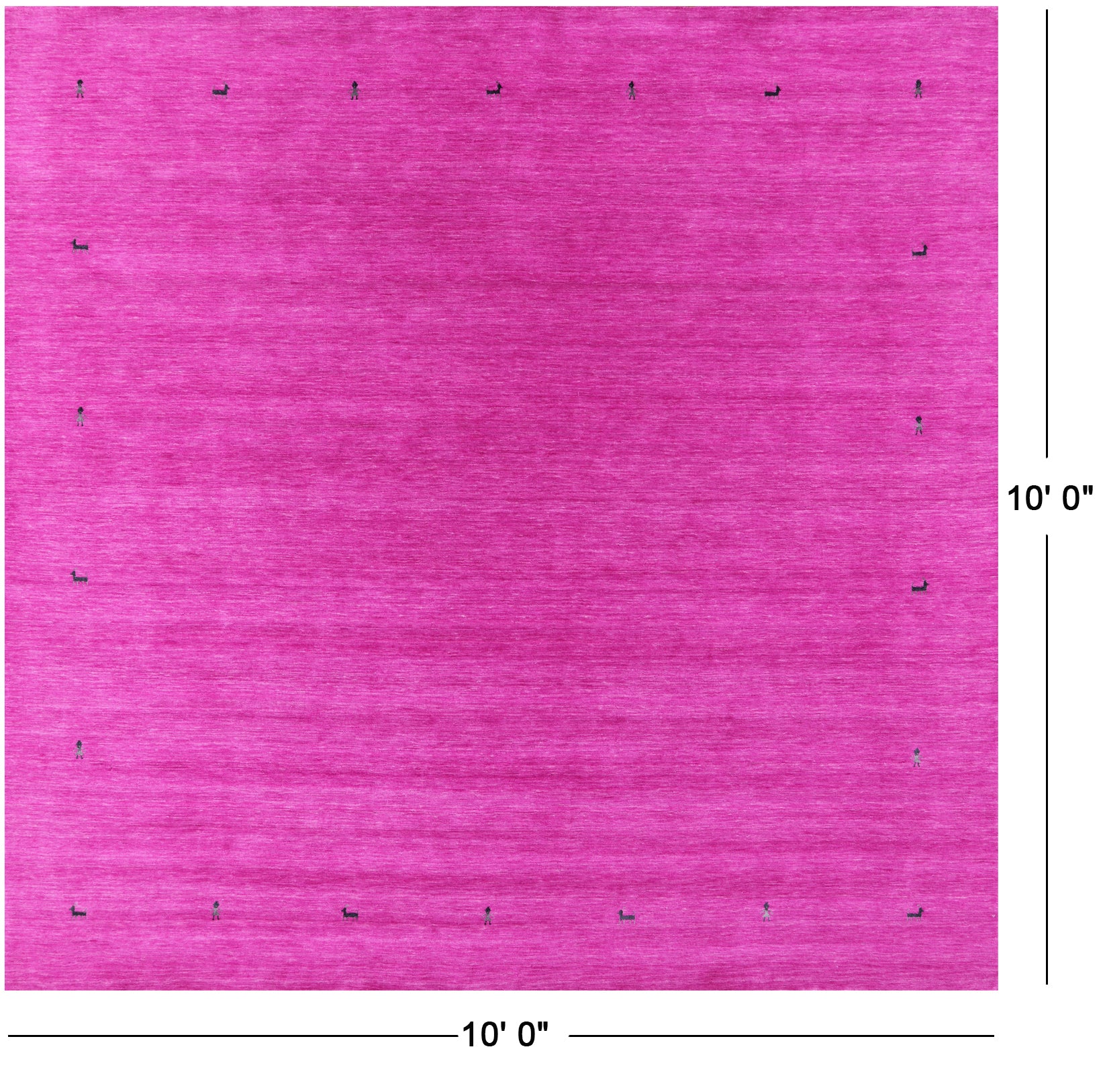 Pink Square Persian Gabbeh Handmade Wool Rug - 10' 0" X 10' 0" - Golden Nile