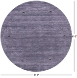 Grey Round Persian Gabbeh Hand Knotted Wool Rug - 6' 0" X 6' 0" - Golden Nile