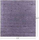 Grey Square Persian Gabbeh Handmade Wool Rug - 6' 0" X 6' 0" - Golden Nile
