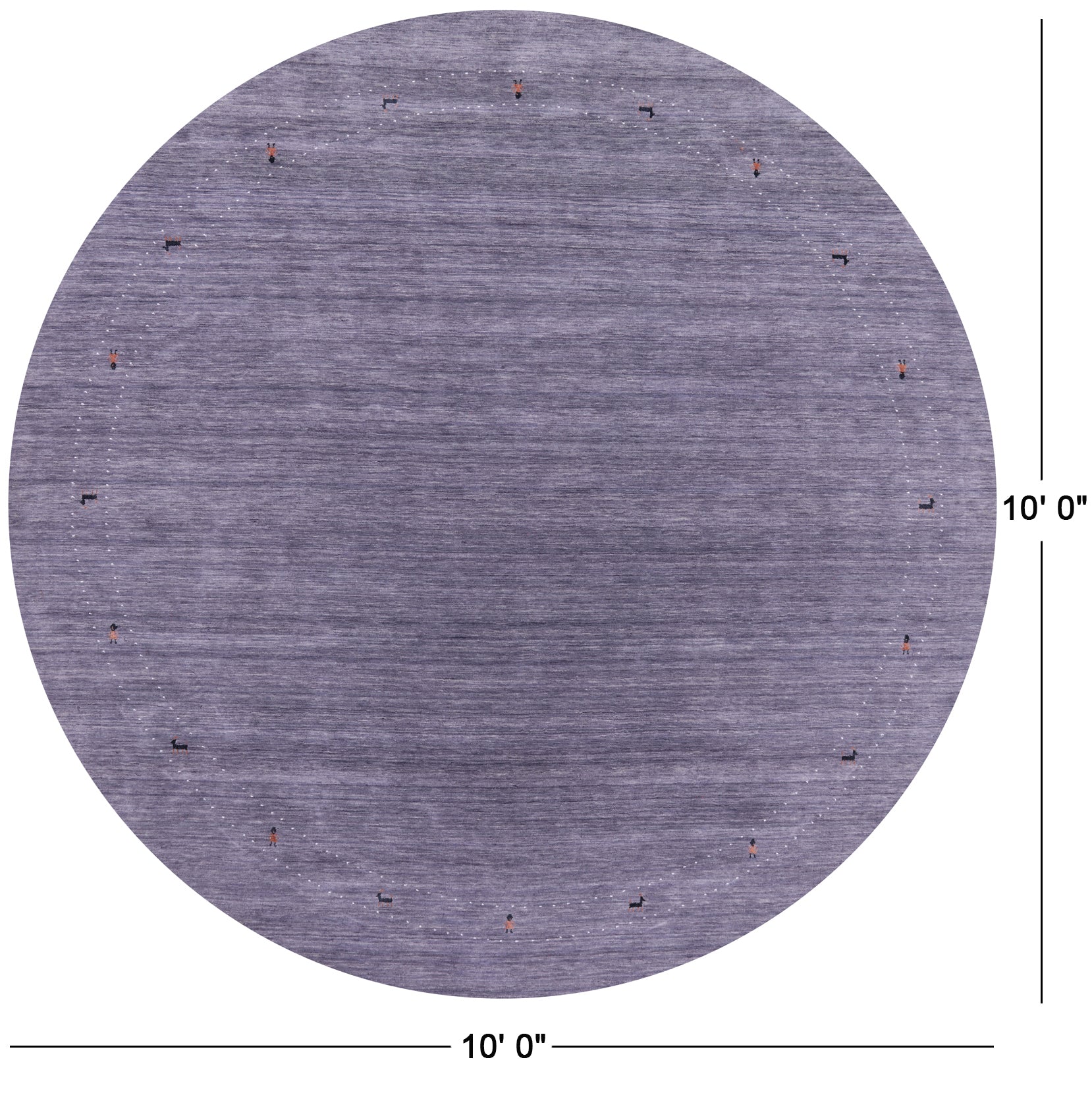 Grey Round Persian Gabbeh Hand Knotted Wool Rug - 10' 0" X 10' 0" - Golden Nile