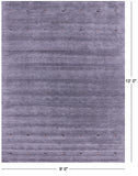 Grey Persian Gabbeh Hand Knotted Wool Rug - 9' 0" X 12' 0" - Golden Nile