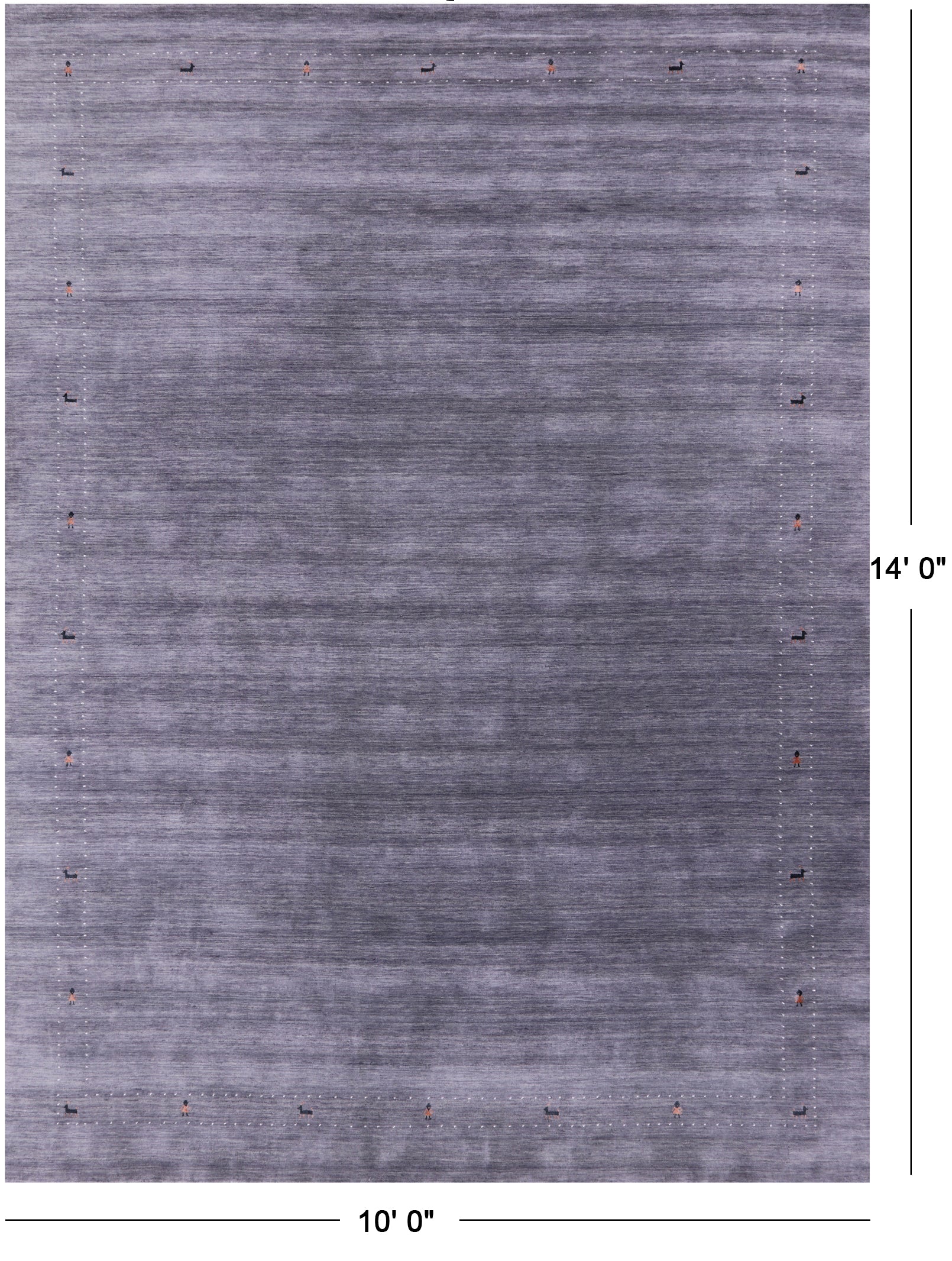 Grey Persian Gabbeh Hand Knotted Wool Rug - 10' 0" X 14' 0" - Golden Nile