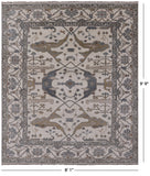 Ivory Turkish Oushak Hand Knotted Wool Area Rug - 8' 1" X 9' 9" - Golden Nile