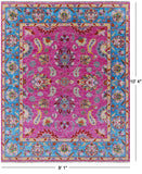 Pink Persian Tabriz Hand Knotted Wool Rug - 8' 1" X 10' 4" - Golden Nile