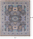 Grey Turkish Oushak Hand Knotted Wool Rug - 8' 2" X 9' 10" - Golden Nile